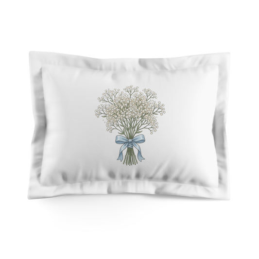 Baby's Breath Bouquet Pillow Sham – Floral Microfiber Decorative Pillowcase