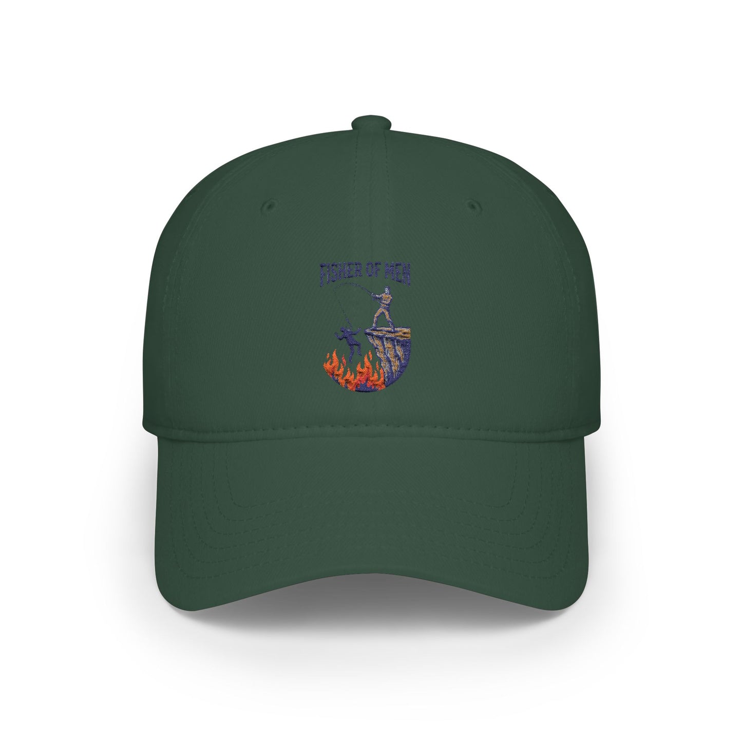 Fishing Dad Low Profile Baseball Cap — 'Fisher of Men' Nautical Embroidered Hat