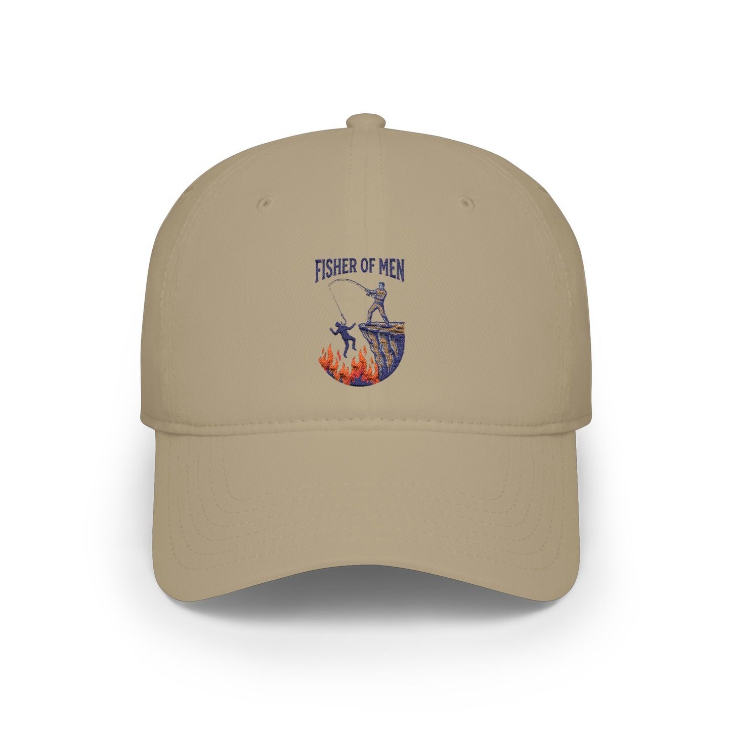 Fishing Dad Low Profile Baseball Cap — 'Fisher of Men' Nautical Embroidered Hat