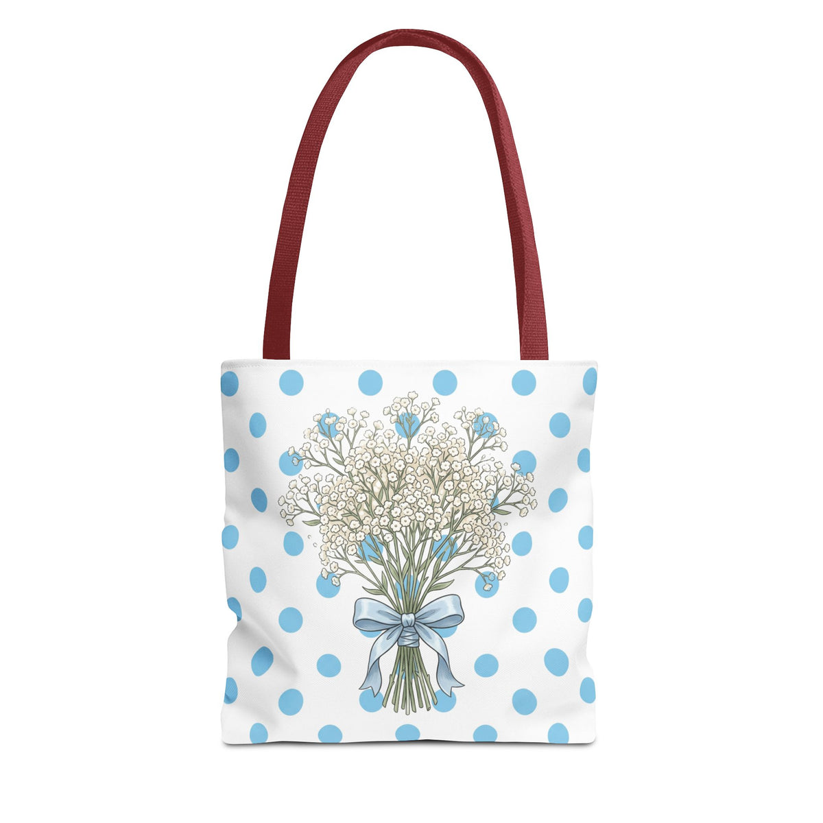 Baby Blue Polka Dot Bouquet Tote Bag