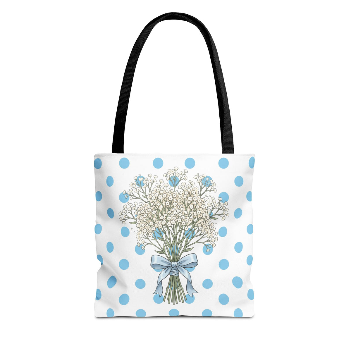Baby Blue Polka Dot Bouquet Tote Bag