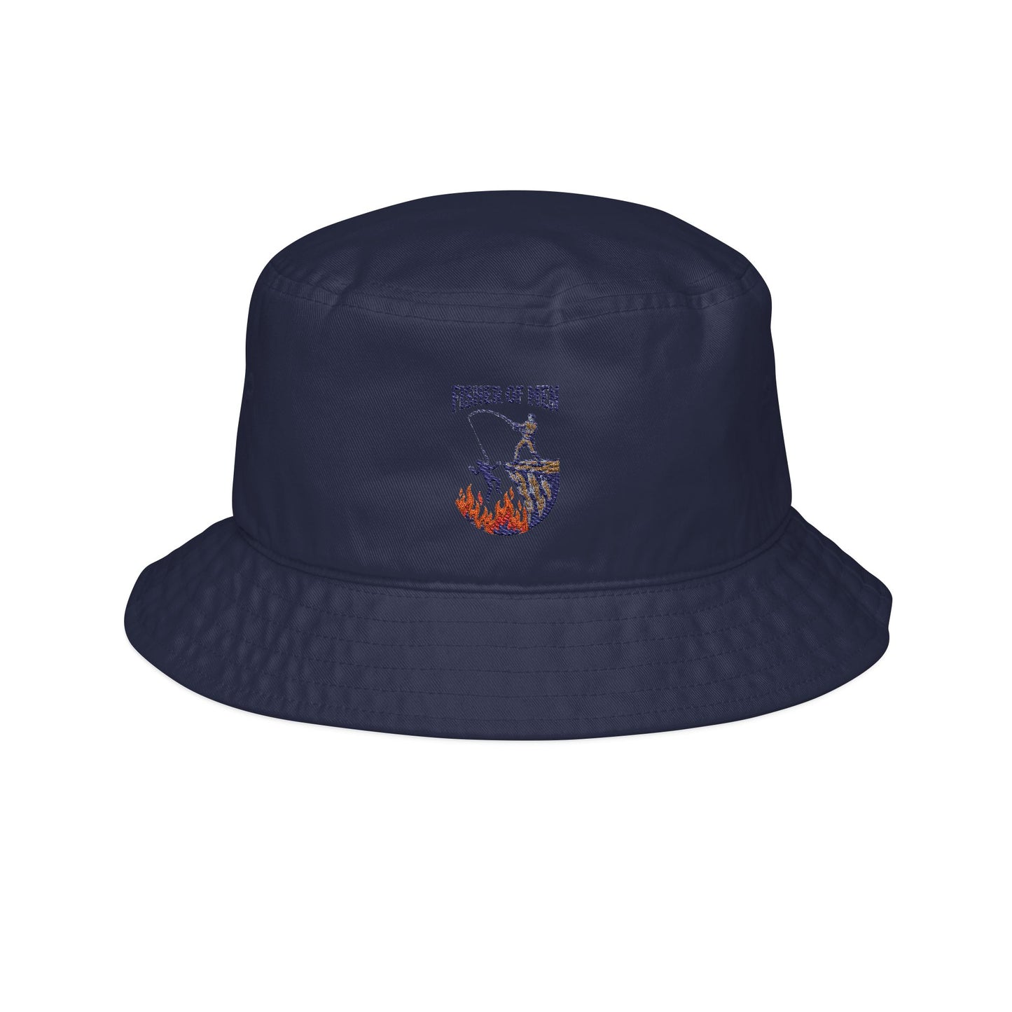 Fisher of Men Bucket Hat — Skeletal Fisherman with Flames