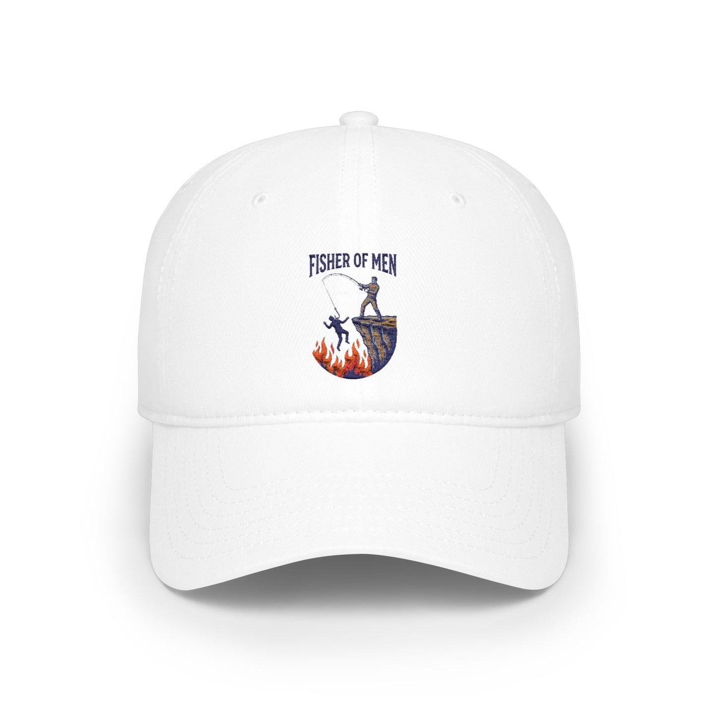 Fishing Dad Low Profile Baseball Cap — 'Fisher of Men' Nautical Embroidered Hat