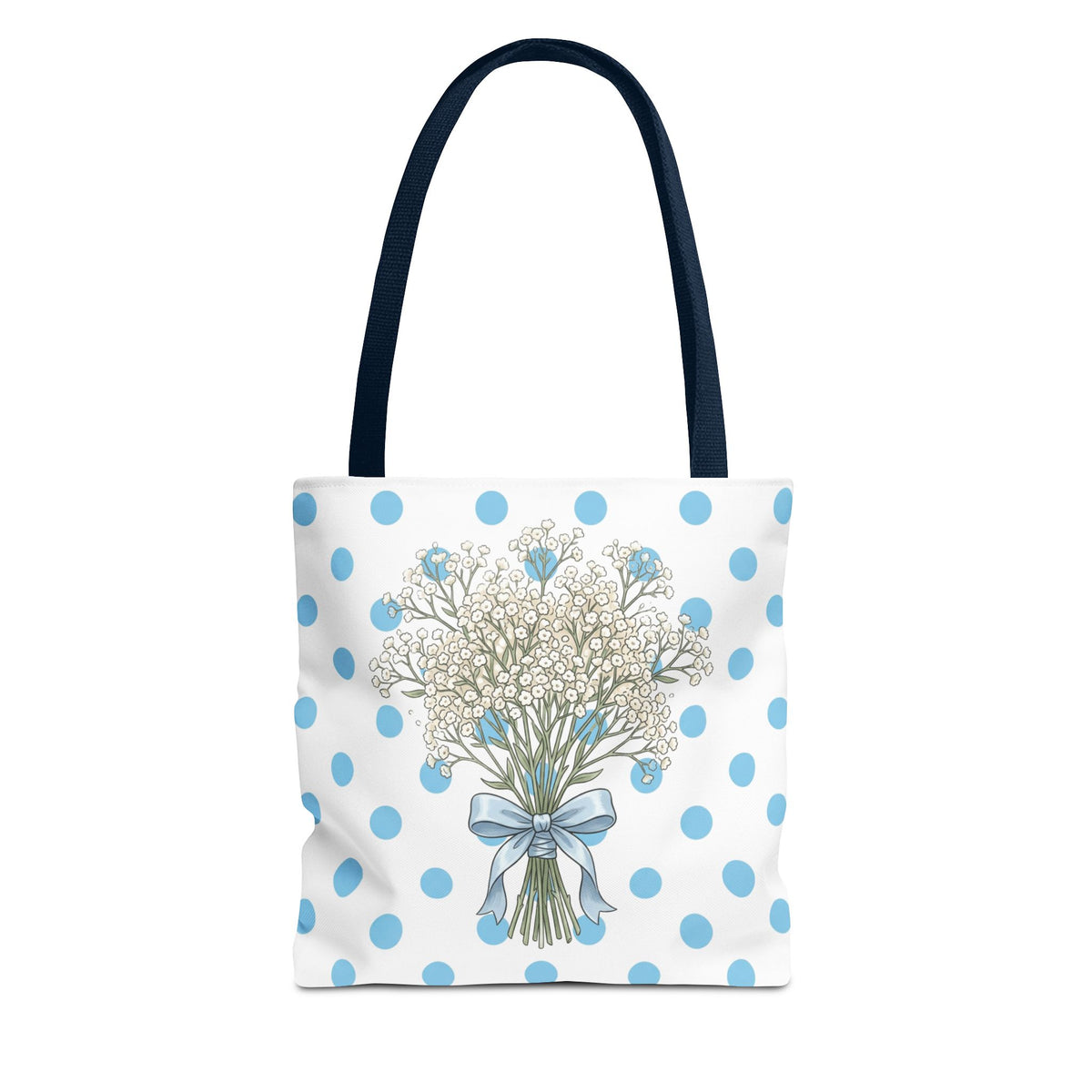 Baby Blue Polka Dot Bouquet Tote Bag