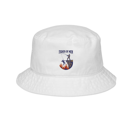 Fisher of Men Bucket Hat — Skeletal Fisherman with Flames