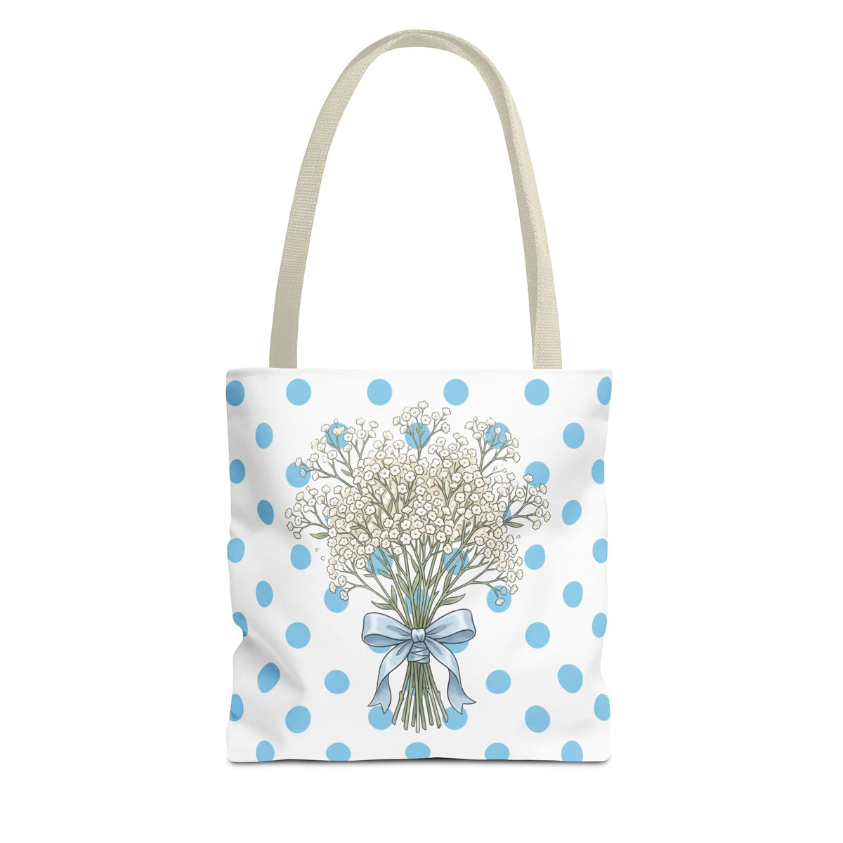 Baby Blue Polka Dot Bouquet Tote Bag
