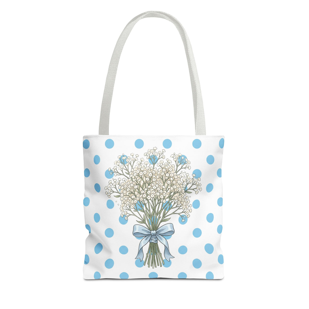 Baby Blue Polka Dot Bouquet Tote Bag